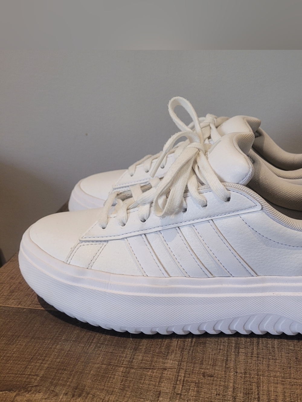 adidas Women's White Platform Lace-Up Sneakers